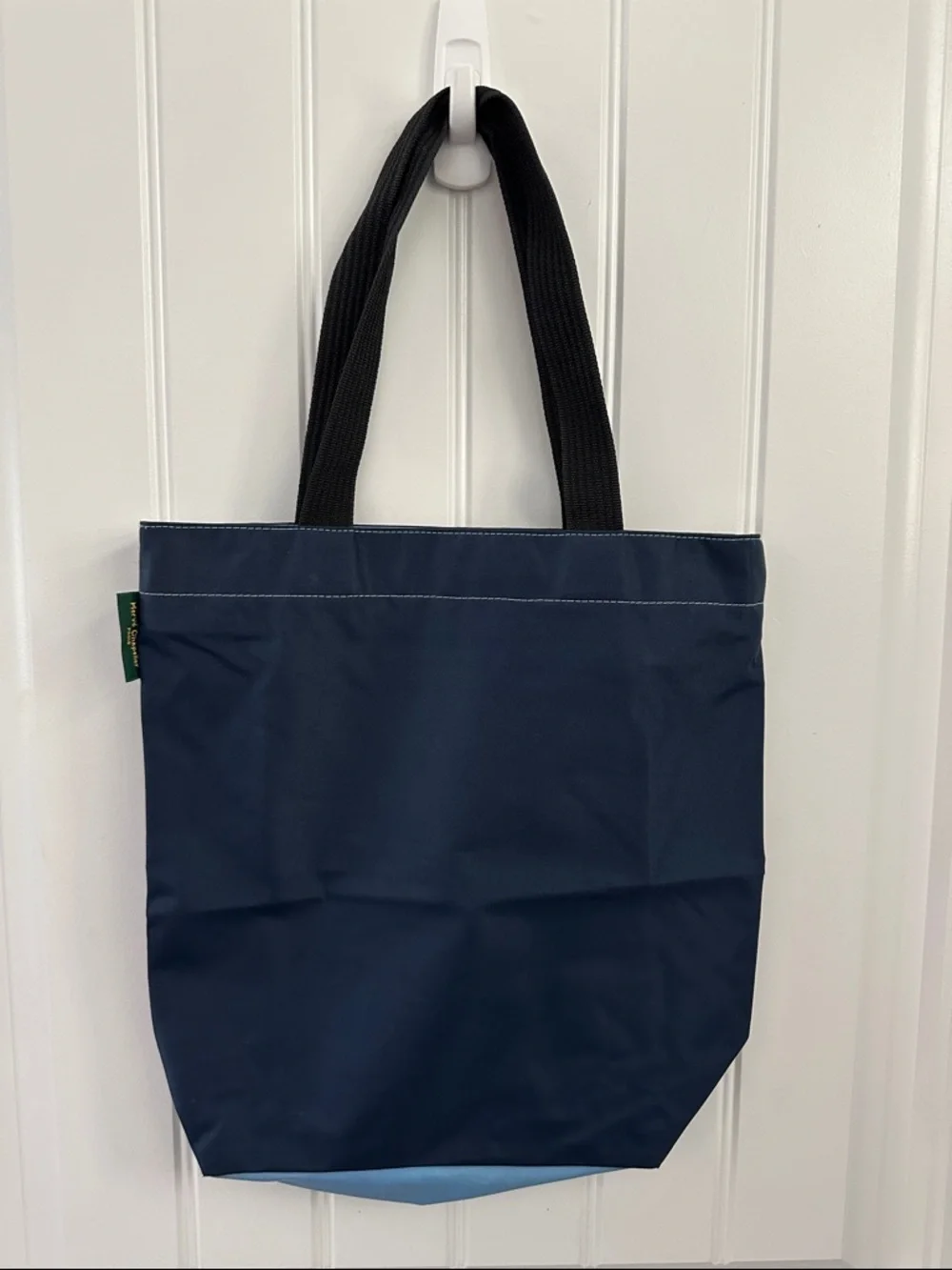 Hervé Chapelier Navy Tote with Black Handles - Picture 1 of 6